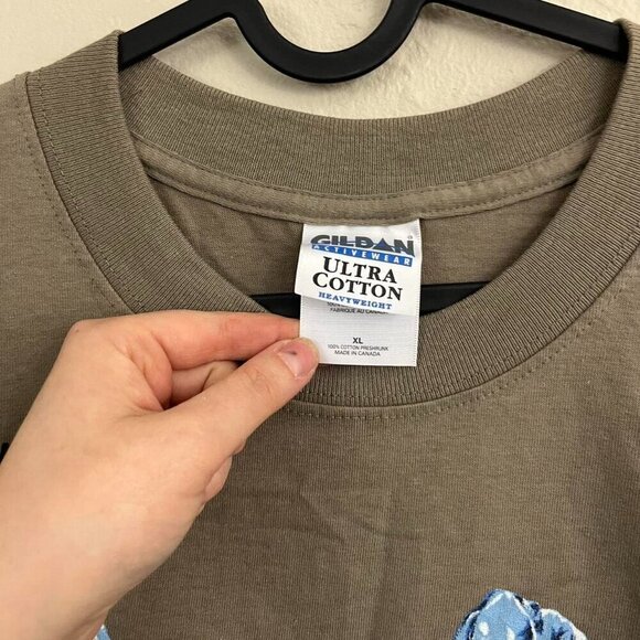 Brown vintage 90s Idaho graphic tee wirth snow mountain forest buck deer scene - Picture 7 of 8